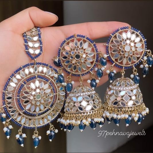 Bhaavi Mirror Earrings Tikka